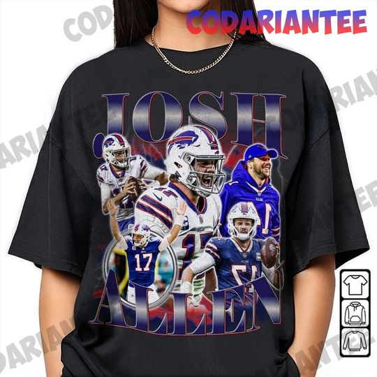 Josh Allen Buffalo Football Shirt, Vintage Football 90s Sweatshirt, Fan Football Game Day