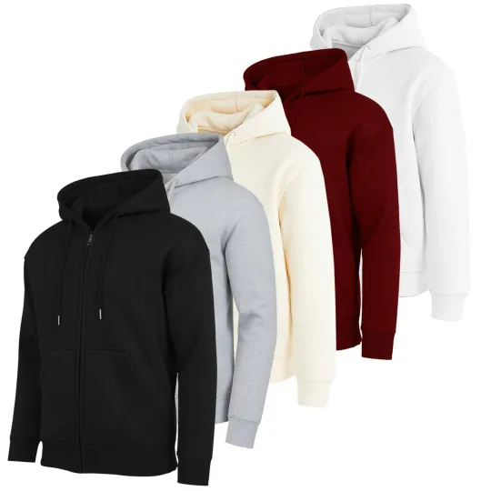 Discover Mens Fleece Lined Zip-Up Hoodie Colors Activewear Fashion Warm NEW (S-2XL)