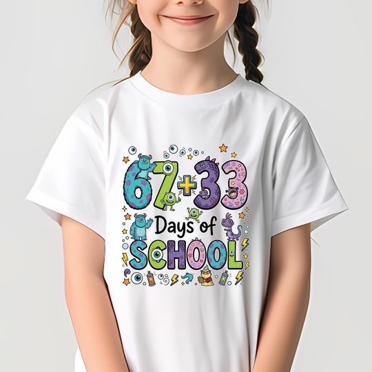 Discover 100 Days Of School Monster Inc Shirt, Blue And Green Monster School Shirt, Magic Kingdom Tee, Gift For Teacher, Gift For Student UOU225