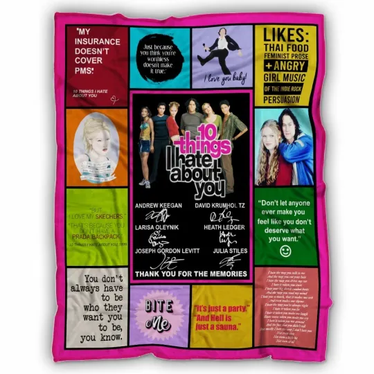 Discover 10 Things I Hate About You Blanket, Movies Fleece, Sherpa Blanket Soft and Cozy
