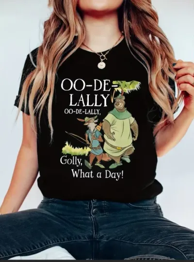 Discover Disney Happy Robin Hood And Little John Oo-De- T-Shirt, Gift For Friends