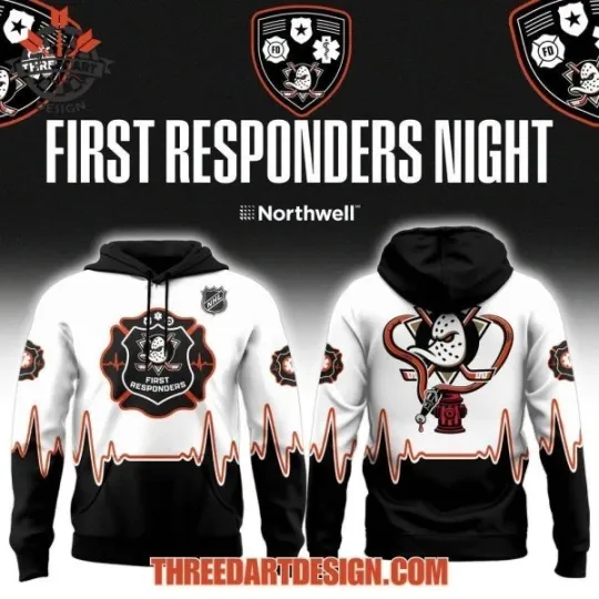Anaheim Ducks First Responders Night 2026 All Over Print 3D Hoodie