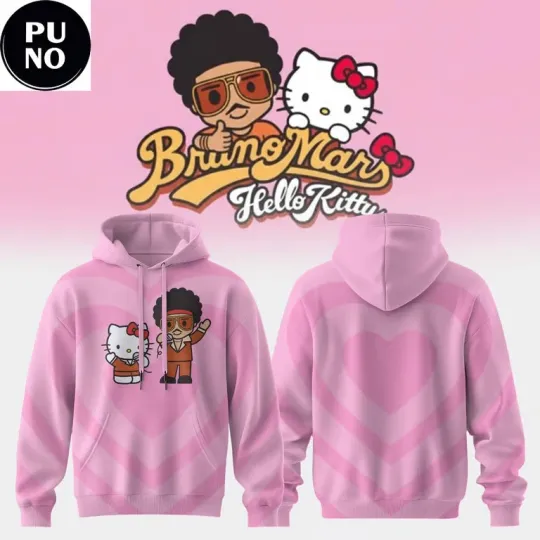 Discover Bruno Mars Hello Ki.ty 2026 Heart Pink 3D Hoodie