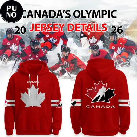 Discover Canada Hoc.key Olympic 2026 Red 3D Hoodie – National Team Fan