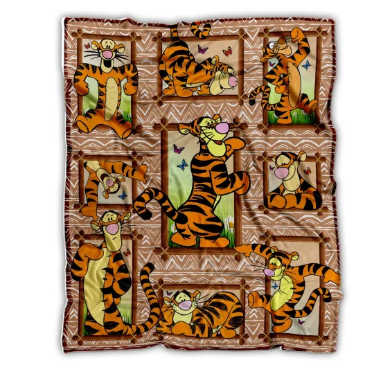 Discover Tigger Blanket, Winnie The Pooh Cartoon Fleece, Sherpa Blanket Soft and Cozy