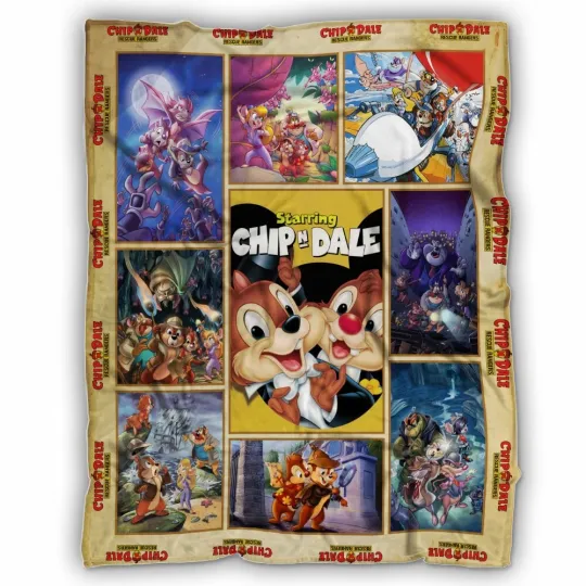 Chip n Dale Blanket, Chip n Dale Cartoon Fleece, Sherpa Blanket Soft and Cozy