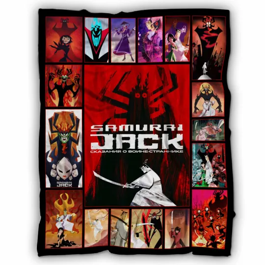 Samurai Jack Blanket, Samurai Jack TV Series Fleece, Sherpa Blanket