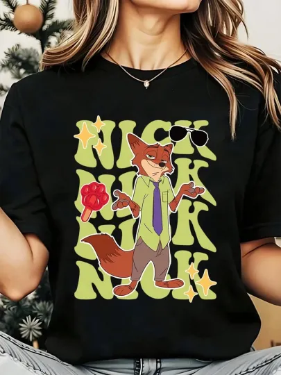 Discover Disney T-Shirt Fox With Sunglasses And Popsicle Characters Unisex 2