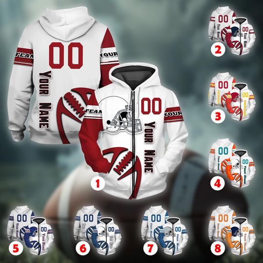 Discover Personalized Football Hoodie for Fans, Unisex Pullover Sweatshirt with 3D Print, Sports Gift for Men & Women