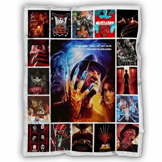 A Nightmare on Elm Street Blanket, Freddy Krueger Fleece, Sherpa Blanket