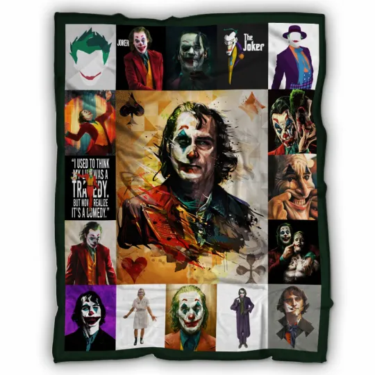 Joker Blanket, Not clown—Joker Fleece, Sherpa Blanket Soft and Cozy Luxury