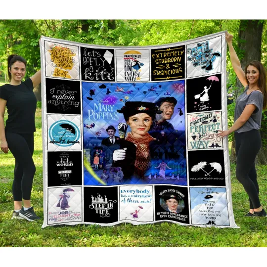 Mary Poppins Quilt, Mary Poppins Movies Quilt Blanket Soft and Cozy Luxury
