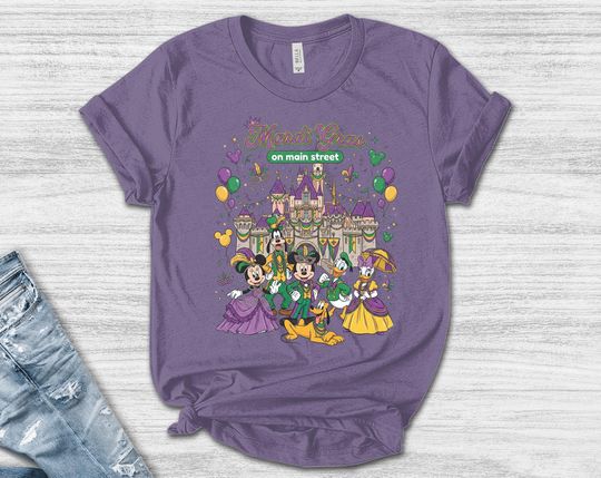 Discover Mickey n Friends Mardi Gras On Main Street Shirt, Disney Mardi Gras Carnival Tee