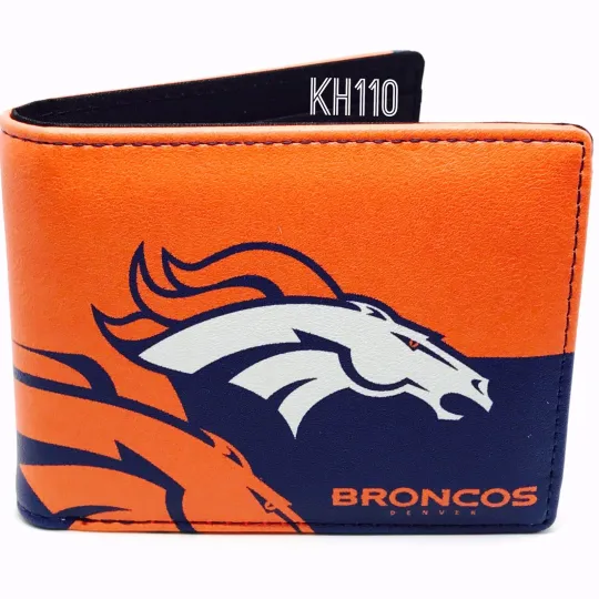 Denver Broncos Leather Bifold Wallet for Men