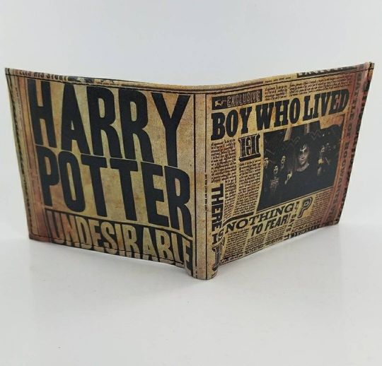 Discover Genuine Leather Bifold Wallet - Sorcerers Movie Inspired, Laser Printed for Men