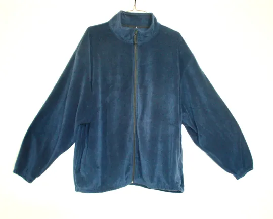 Discover Men's Royal Blue Sweatshirt Royal Blue Stand Up Collar Full Zip Pockets 2XL