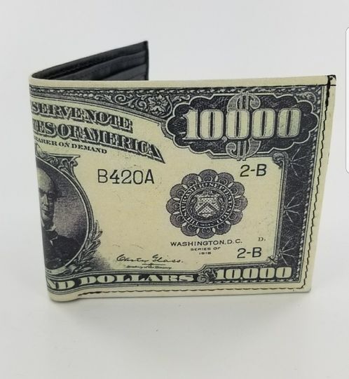 Ten Thousand Dollar Design Bifold Leather Wallet for Men