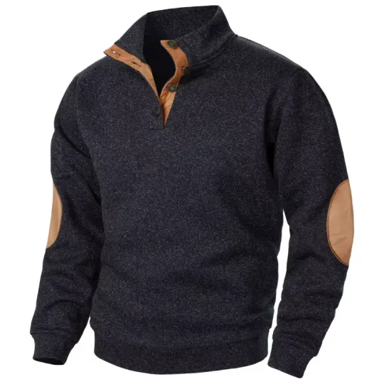 Discover Autumn and winter men's stand collar long sleeve casual knitted sweater top