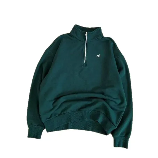 Discover Unisex Heavyweight Half Zip Stand Collar Sweatshirt American Casual New 2025