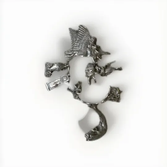 Discover Vintage Marty Magic Macklin Brooch Pin 1980s Nursery Rhymes Mother Goose Moon