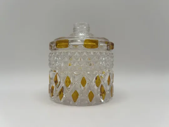 Discover Val Saint Lambert Amber Cut Glass Perfume Bottle Base Only Vintage