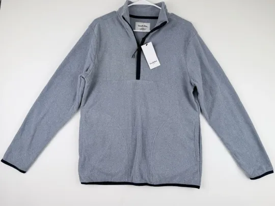 Discover Goodfellow & Co Men's Polar Fleece Half Zip Sweatshirt - Blue Size SMALL