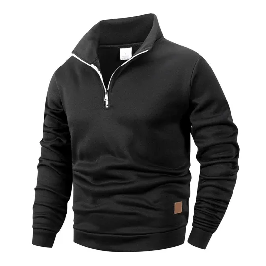 Discover Men's Half Zip Stand Collar Knit Casual Sweatshirt Spring Autumn Pullover Gift