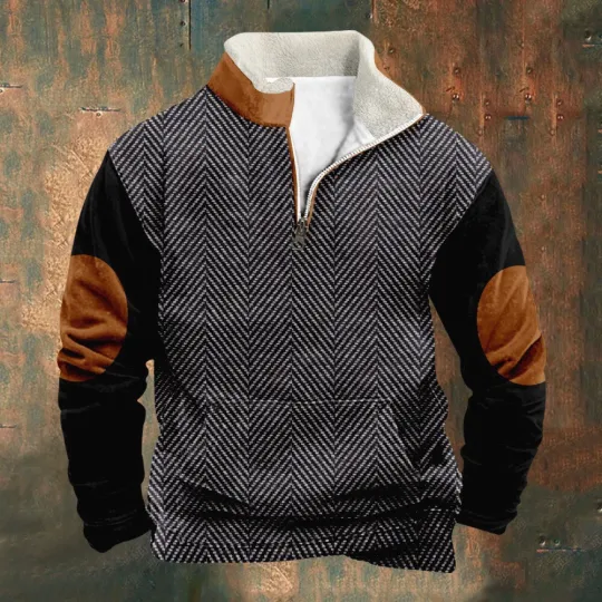 Discover Men's Cowboy 3D Print Casual Stand Collar Sweater Folk Cowboy Sweatshirt