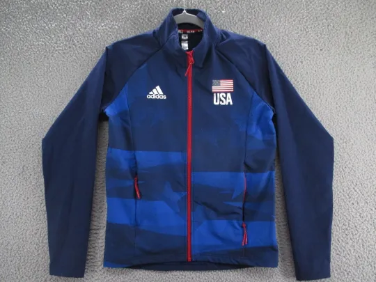 Discover Adidas Hoodie Men's Navy Blue XS USA Volleyball Full Zip Polyester