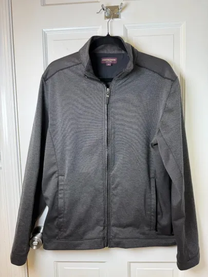 Discover Johnston & Murphy Grey Men's Full Zip Stand Up Collar Sweatshirt/Jacket Size Med