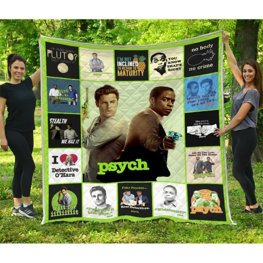 Discover Psych Quilt, Psych TV Series Quilt Blanket Soft and Cozy Luxury