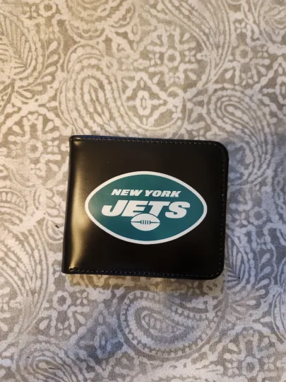 New York Jets Bifold Men's Wallet Leather Flat Wallet Leather