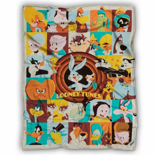 Looney Tunes Blanket, Looney Tunes Cartoons TV Series Fleece, Sherpa Blanket