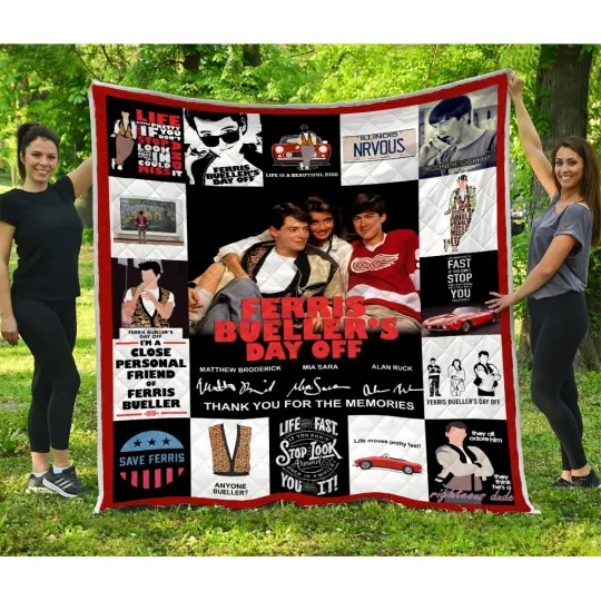 Ferris Bueller's Day Off Quilt, Ferris Bueller's Day Off Movies Quilt Blanket