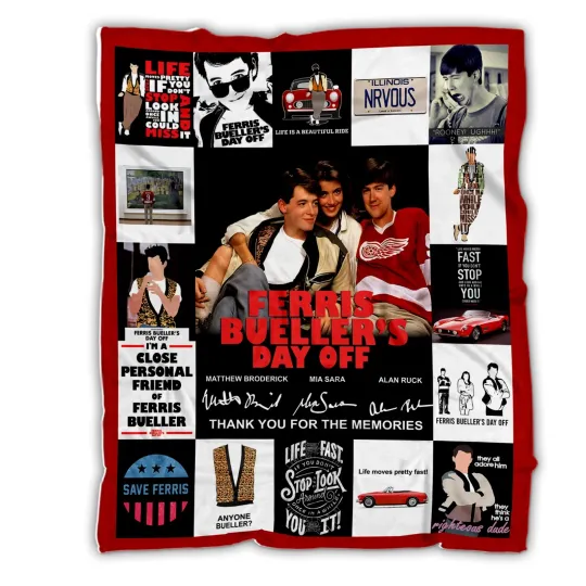 Ferris Bueller's Day Off Blanket, Ferris Bueller's Day Off Movies Fleece, Sherpa