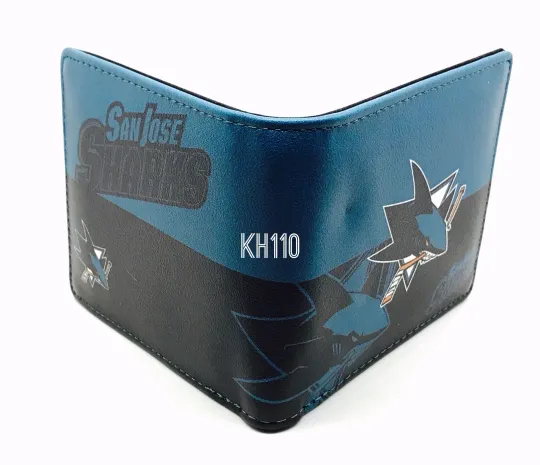 Discover NHL San Jose Sharks Men's Printed Logo Leather Bi-Fold Wallet