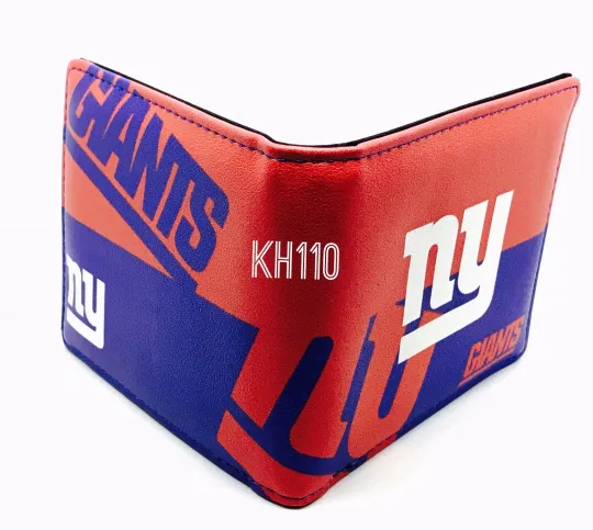 football New York Giants Men's Printed Logo Leather Bi-Fold Wallet