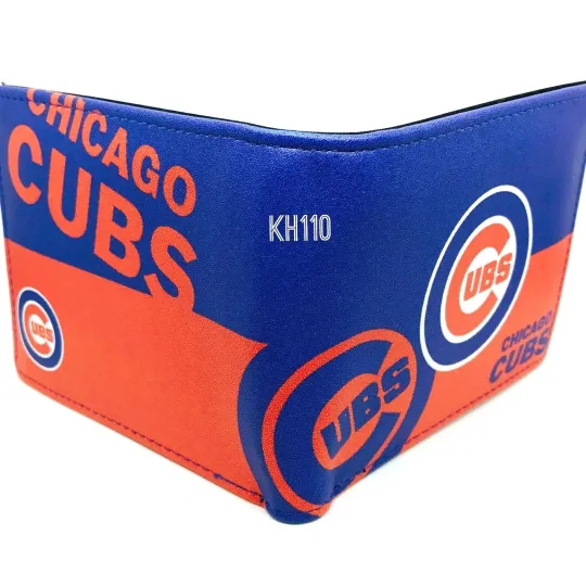 Discover MLB Chicago Cubs Men's Printed Logo Leather Bi-Fold Wallet