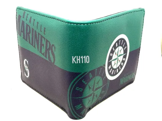 Discover Seattle Mariners MLB Men's Printed Logo Leather Bi-Fold Wallet