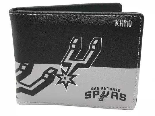 Discover NBA San Antonio Spurs Men's Printed Logo Leather BiFold Wallet