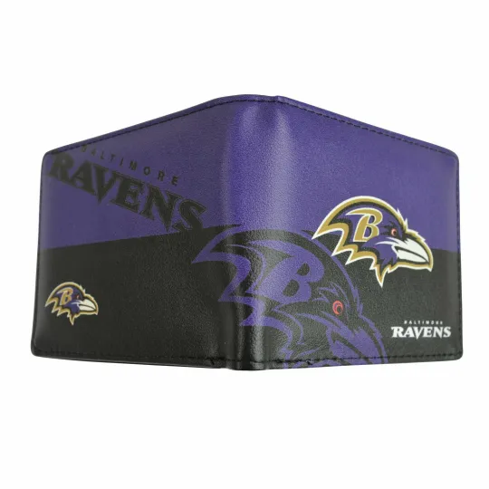 Baltimore Ravens Printed Leather Bifold Wallet for Men