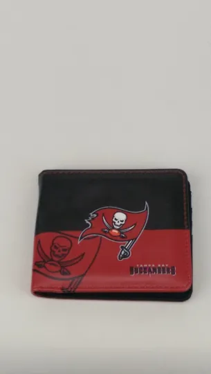 Discover Tampa Bay Buccaneers Bifold Men's Wallet Full Color Vegan Leather