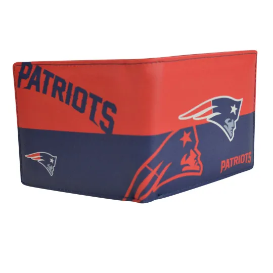 Synthetic Leather Bifold Wallet with Patriots Logo