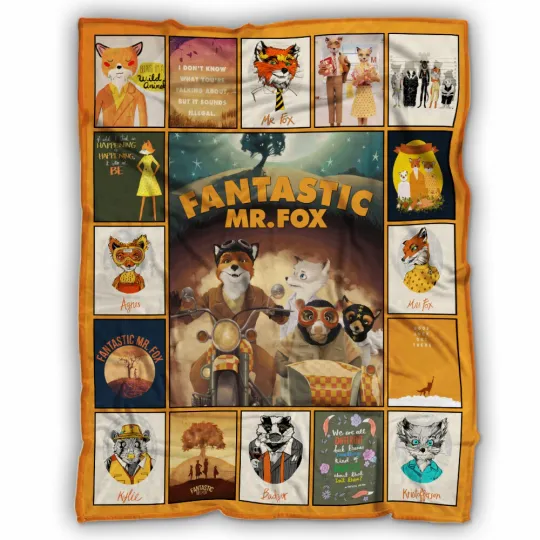 Discover Fantastic Mr Fox Blanket, Fantastic Mr Fox Cartoon Movie Fleece, Sherpa Blanket