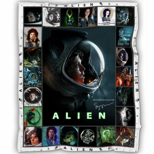 Discover Alien Movie Collage Blanket – Sci-Fi Horror Classic Cozy Throw