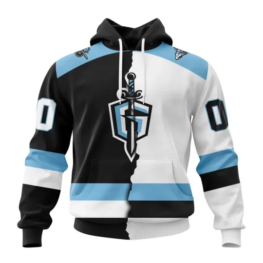 Discover Personalized Atlanta Gladiators Hoodie/Zip Hoodie 2025/26 Black Mix White