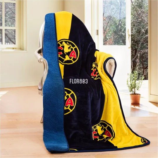 Discover Club America Aquilas Luxury Sherpa Throw Blanket