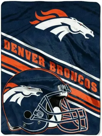 Discover Denver Broncos football Super Soft Royal Plush Raschel Throw Blanket 60"x80"