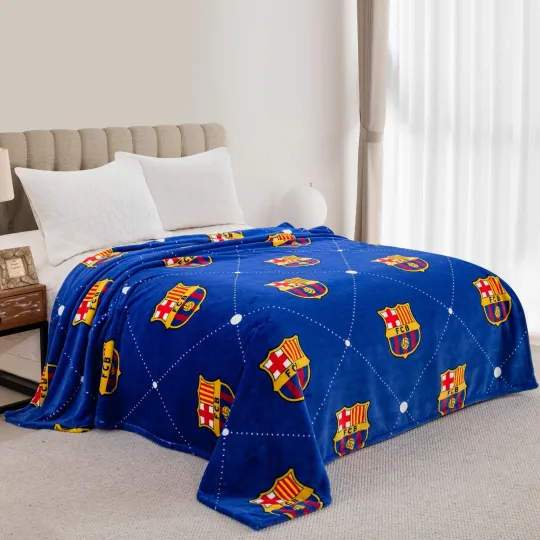 Discover FC Barcelona Fluffy Throw Blanket Queen Size