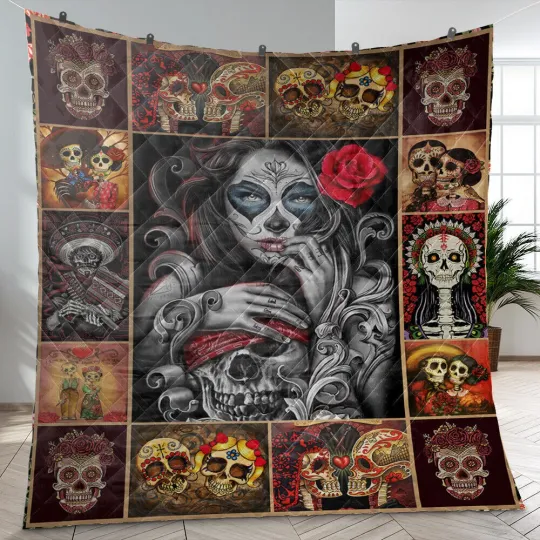 Discover Sugar Skull Quilt, Sugar Skulls Quilt Blanket